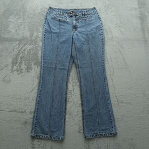 French Cuff Jeans Womens Size 10 Blue Mid-Rise Bootcut 31" Inseam Embroidered